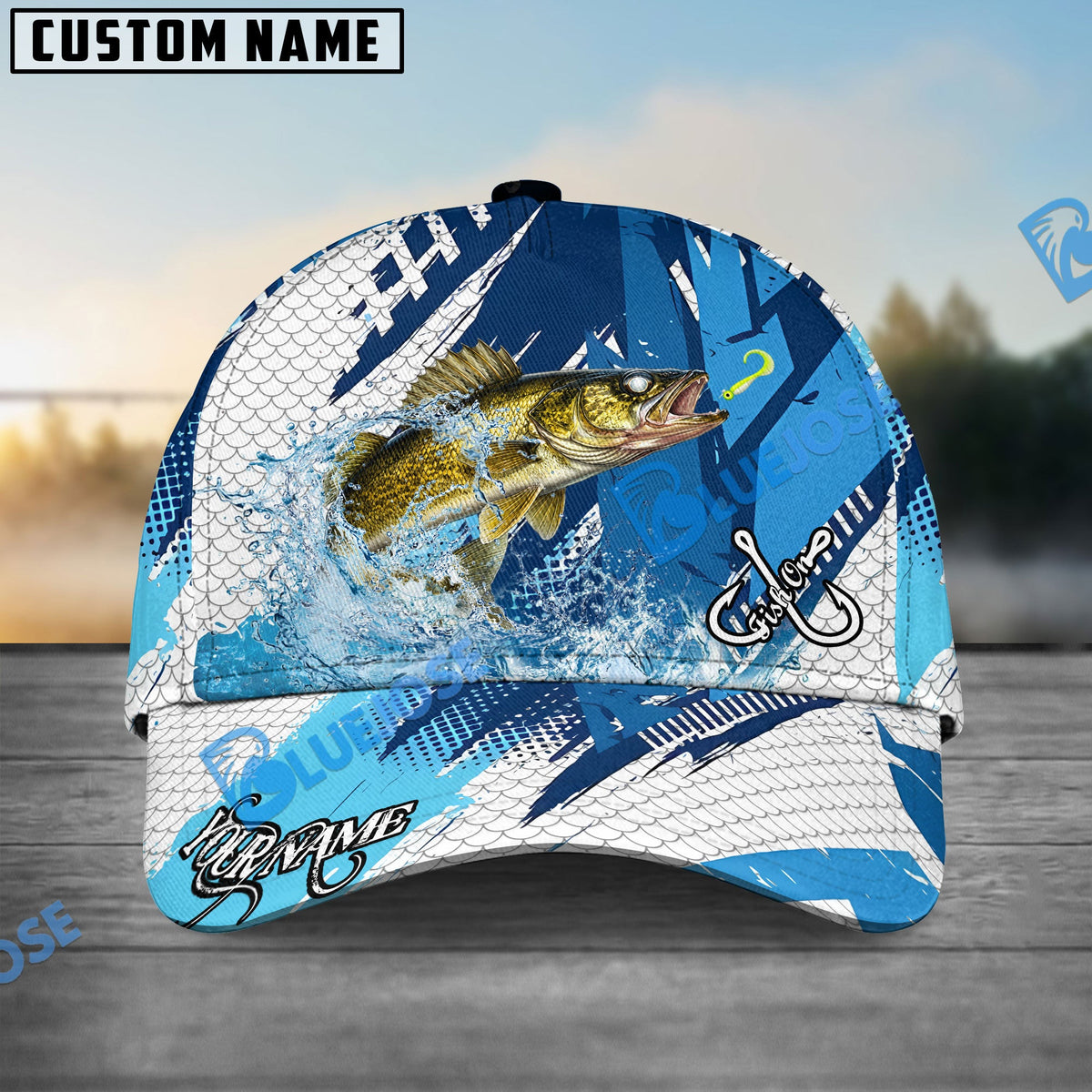 BlueJose Fishing Technical Fish Scale Personalized Cap (13 Breeds)