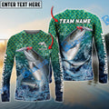 BlueJose Salmon Fishing Yellow Fin Sport Custom Name & Team Name 3D Shirts