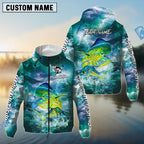 BlueJose Mahi Mahi Fishing Teal Thunderstorm Name & Team Name 3D Shirts