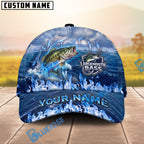 BlueJose Fishing Blue Flame Ocean Personalized Cap (13 Breeds)