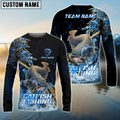 BlueJose Catfish Fishing Hooked Jump Splash Custom Name & Team Name 3D Shirts