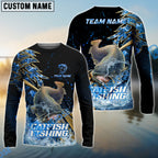 BlueJose Catfish Fishing Hooked Jump Splash Custom Name & Team Name 3D Shirts