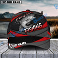 BlueJose Personalized Striped Bass Fishing Red Gray Spinning Pattern Classic Cap