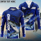 BlueJose Chinook Fishing Jersey Tournament Sun Protection Custom Name & Team Name 3D Shirts