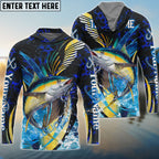 BlueJose Tuna Fishing Tailored Tides Pattern Custom Name & Team Name Shirts
