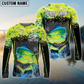 BlueJose Mahi-Mahi Fishing Skinfish Trophy Fish Pattern Custom Name & Team Name 3D Shirts