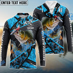 BlueJose Walleye Fishing Blue Camo 2 Sport Custom Name & Team Name 3D Shirts