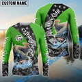 BlueJose Catfish Fishing American Flag Green Stars Custom Name & Team Name 3D Shirts
