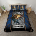 BlueJose Bass Fishing Fishing Rusty Chains Personalized Bedding Set