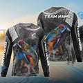 BlueJose Trout Fishing Gray Camo Sport Custom Name & Team Name 3D Shirts