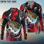 BlueJose Bass Fishing Red Thunder Custom Name & Team Name 3D Shirts