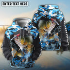 BlueJose Walleye Fishing Blue Camo Sport Custom Name Windbreaker Jacket