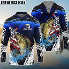 BlueJose Crappie Fishing Dark Blue Scratch American Flag scratch Sport Custom Name & Team Name 3D Shirts