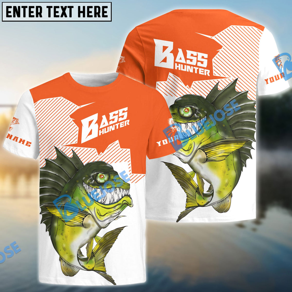 BlueJose Customize Name Angry Largemouth Bass Fishing 3D Shirts