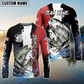BlueJose Striped Bass Fishing Paint Scratch American Flag scratch Sport Custom Name & Team Name 3D Shirts