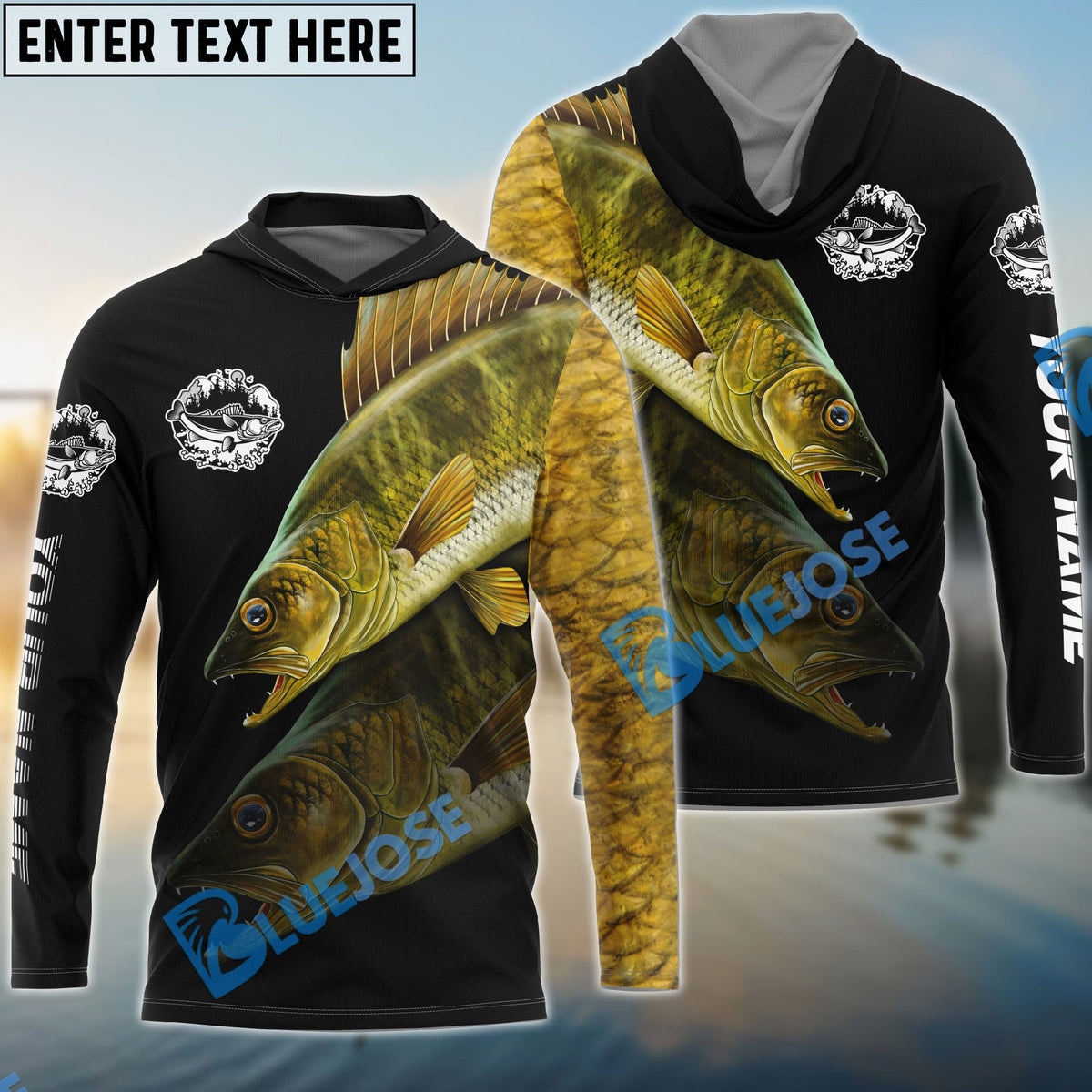 BlueJose Personalized Walleye Fishing Custom Name 3D Shirts