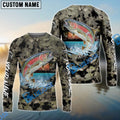 BlueJose Trout Fishing Camouflage Custom Name Shirts