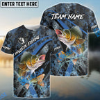 BlueJose Walleye Fishing Dark Skin Sport Custom Name & Team Name 3D Shirts
