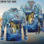 BlueJose Crappie Fishing American Flag Seawave Custom Name & Team Name 3D Shirts