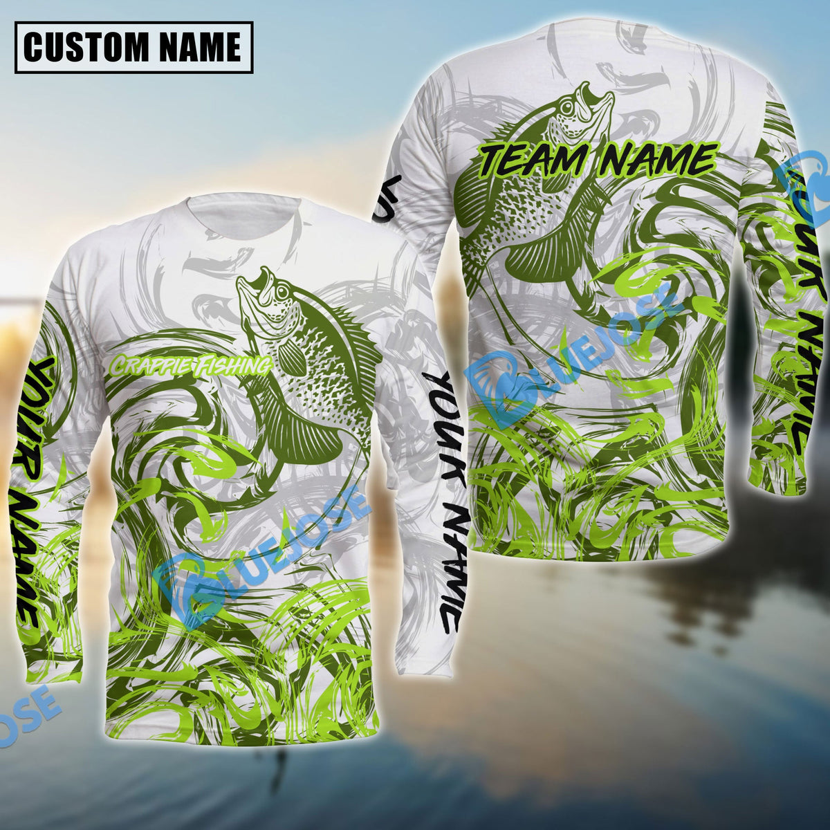 BlueJose Crappie Fishing Deep Sea Trophy Custom Name & Team Name 3D Shirts
