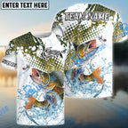 BlueJose Walleye Fishing Skin Clean Sport Style Custom Name & Team Name 3D Shirts