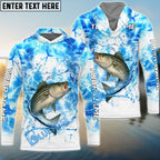 BlueJose Striped Bass Fishing Blue Sea Catching Design Name & Team Name 3D Shirts