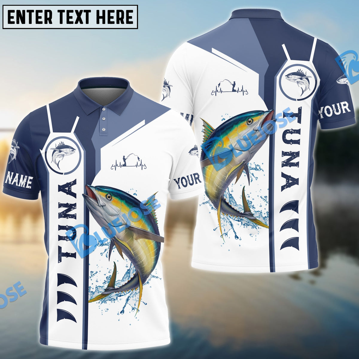 BlueJose Personalized Tuna Fishing 3D Hoodie