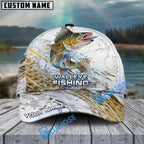 BlueJose Fishing Gold Premium Skinfish Pattern Personalized Cap (Bass, Trout, Walleye, Mahi-Mahi, Striped Bass, Crappie, Pike, Salmon)