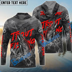 BlueJose Trout Fishing Red Gray Blur Custom Name & Team Name 3D Shirts