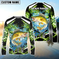 BlueJose Walleye Fishing Green Happy Hook Design Name & Team Name 3D Shirts