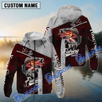 BlueJose Personalized Fishing Red Custom Name Shirt