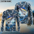 BlueJose Blue Marlin Fishing Camouflage Custom Name Shirts