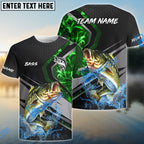 BlueJose Bass Fishing Smoke Premium Custom Name & Team Name 3D Shirts (2 Colors)