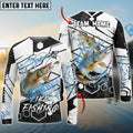 BlueJose Pike Fishing White Gray Black Hexagon Sport Custom Name & Team Name 3D Shirts