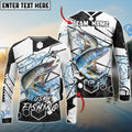 BlueJose Musky Fishing White Gray Black Hexagon Sport Custom Name & Team Name 3D Shirts