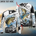 BlueJose Crappie Fishing White Gray Black Hexagon Sport Custom Name & Team Name 3D Shirts
