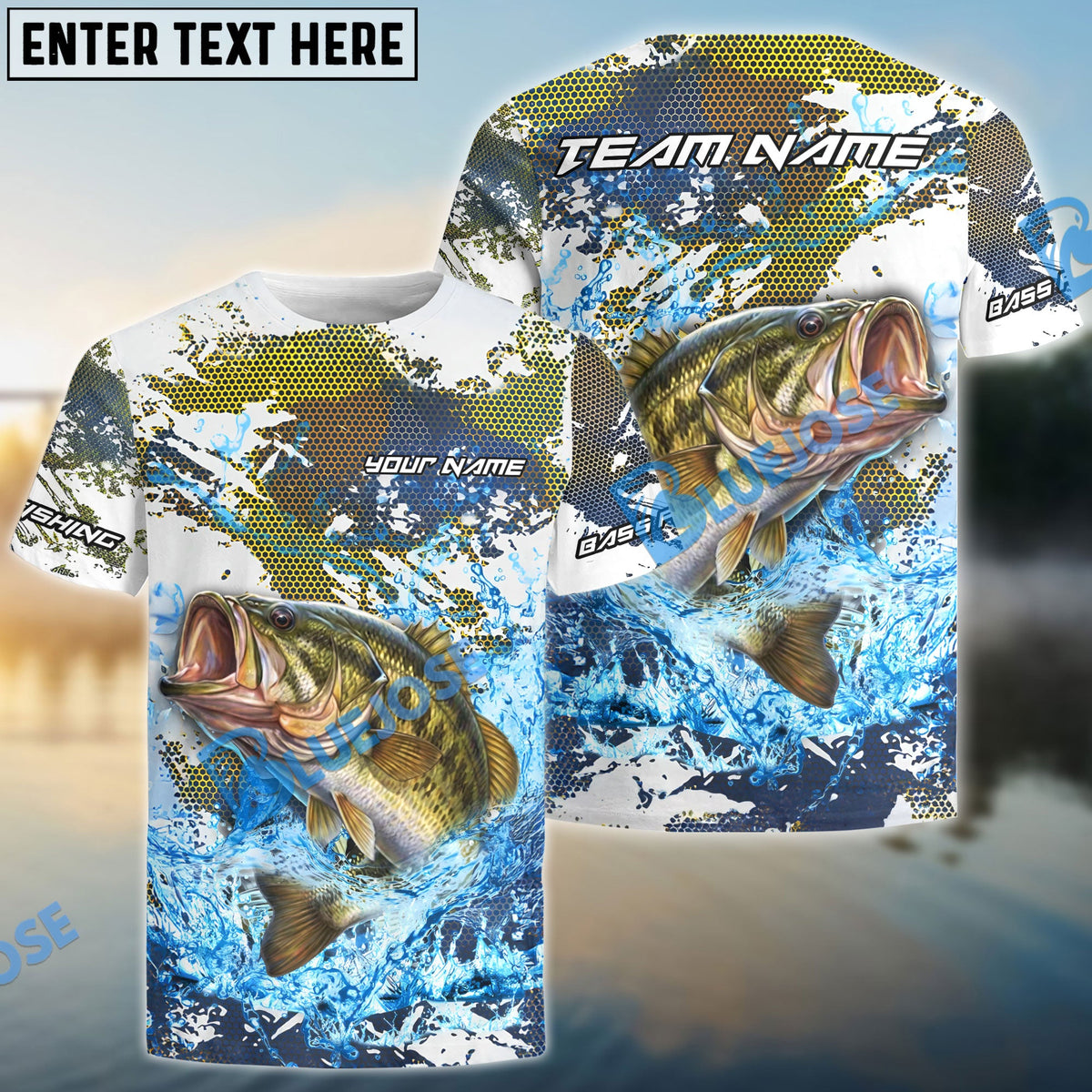 BlueJose Bass Fishing Hooked On Victory Custom Name & Team Name 3D Shirts