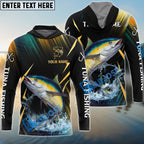 BlueJose Tuna Fishing Golden With Skinfish Pattern Custom Name & Team Name 3D Shirts