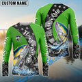 BlueJose Tuna Fishing American Flag Green Stars Custom Name & Team Name 3D Shirts