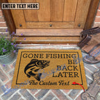 BlueJose Gone Fishing Be Back Later Walleye Fishing Custom Name Coir Doormat