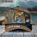 BlueJose Personalized Redfish Fishing Skin Bling Leather Pattern Classic 3D Cap