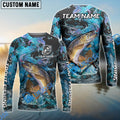 BlueJose Trout Fishing Blue Fishing Skin Pattern Name & Team Name 3D Shirts