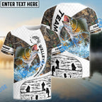 BlueJose Walleye Fishing Camo Forest Scene Custom Name & Team Name 3D Shirts