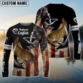 BlueJose Flathead Catfish Fishing Fish Hook American Flag Custom Name 3D Shirts