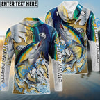 BlueJose Tuna Fishing Trophy Power Splash Art Custom Name & Team Name 3D Shirts