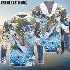 BlueJose Trout Fishing Hooked On Victory Custom Name & Team Name 3D Shirts