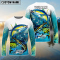BlueJose Tuna Mahi-Mahi Wahoo  Offshore Fishing Tropical Fish Art Custom Name & Team Name 3D Shirts