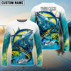 BlueJose Tuna Mahi-Mahi Wahoo  Offshore Fishing Tropical Fish Art Custom Name & Team Name 3D Shirts