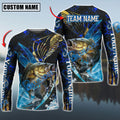 BlueJose Bass Fishing Tailored Tides Pattern Custom Name & Team Name Shirts