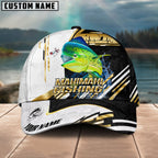 BlueJose Fishing Hook Graphic & Jumping Fish Art Personalized Cap (Tuna, Marlin, Mahi-Mahi, Pike, Bass, Walleye, Trout, Crappie)